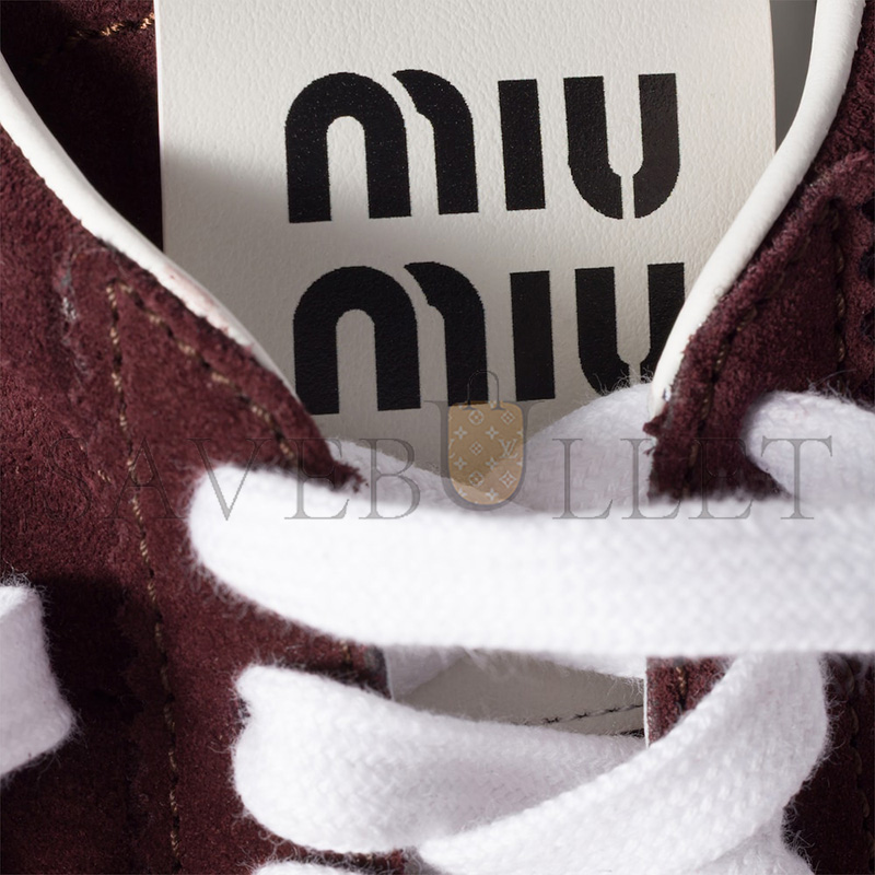 MIU MIU PLUME SUEDE SNEAKERS 5E114E